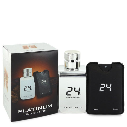 24 Platinum Oud Edition Cologne By Scentstory Eau De Toilette Concentree Spray  + 0.8 oz {Pocket Spray (Unisex) For Men