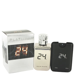 24 Platinum The Fragrance Cologne By ScentStory Eau De Toilette Spray + 0.8 oz Mini Pocket Spray For Men