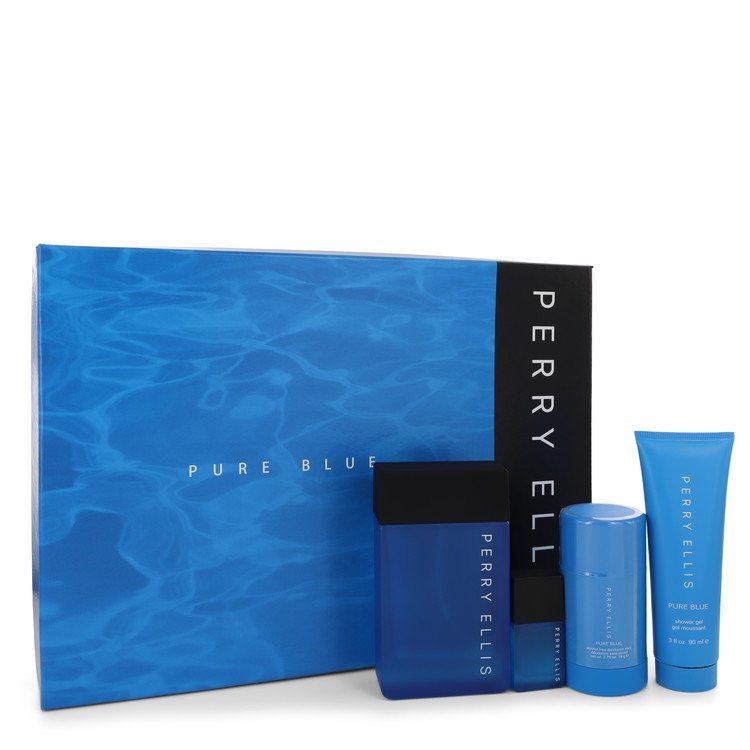 Perry Ellis Pure Blue Cologne By Perry Ellis Gift Set For Men