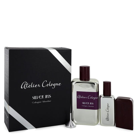 Silver Iris Cologne By Atelier Cologne Pure Perfume Spray with Free 1 oz Pure Perfume Refillable Spray in Leather Case For Men