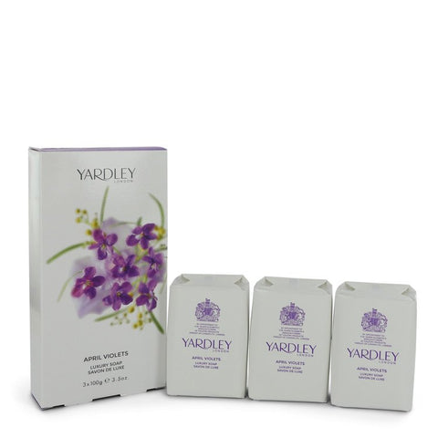 April Violets Perfume By Yardley London 3 x 3.5 oz Soap For Women
