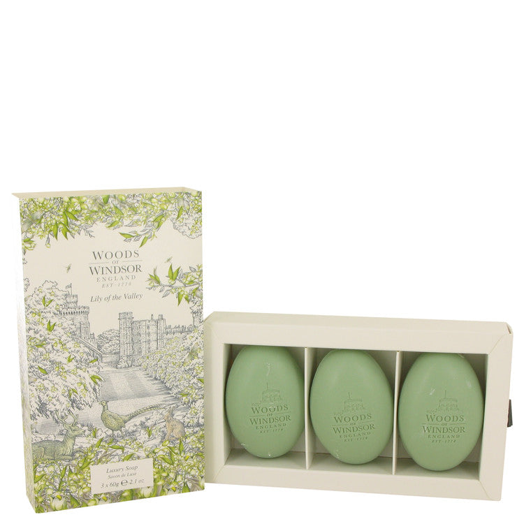 Lily Of The Valley (woods Of Windsor) Perfume By Woods of Windsor Three 2.1 oz Luxury Soaps For Women
