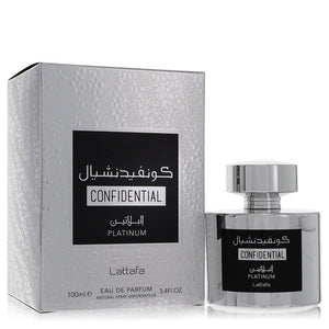 Lattafa Confidential Platinum Cologne By Lattafa Eau De Parfum Spray (Unisex) For Men