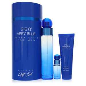 Perry Ellis 360 Very Blue Cologne By Perry Ellis Gift Set For Men